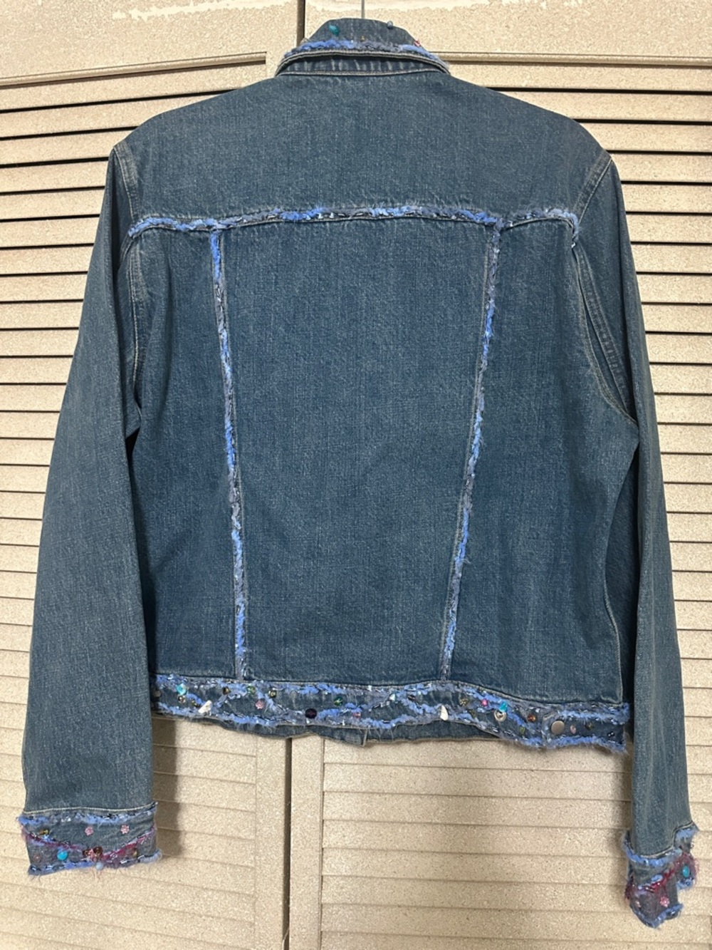 Mary Frances Blue Denim Jacket with Turquoise and Multicolor Embellishments - Picture 9 of 13
